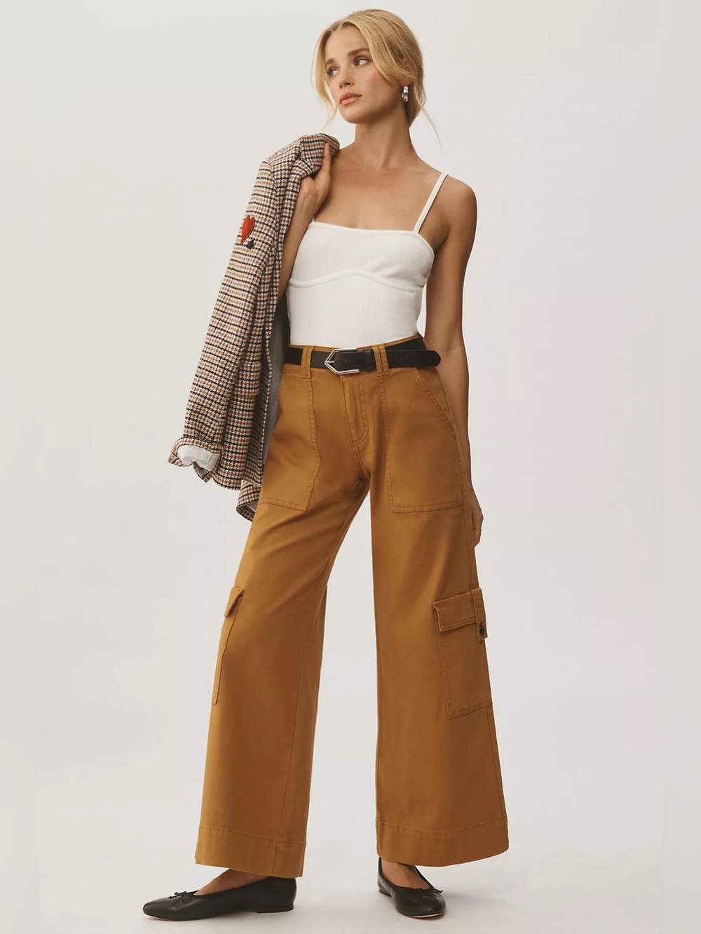 Anthropologie Pilcro Mid-Rise Wide-Leg Cargo Pants